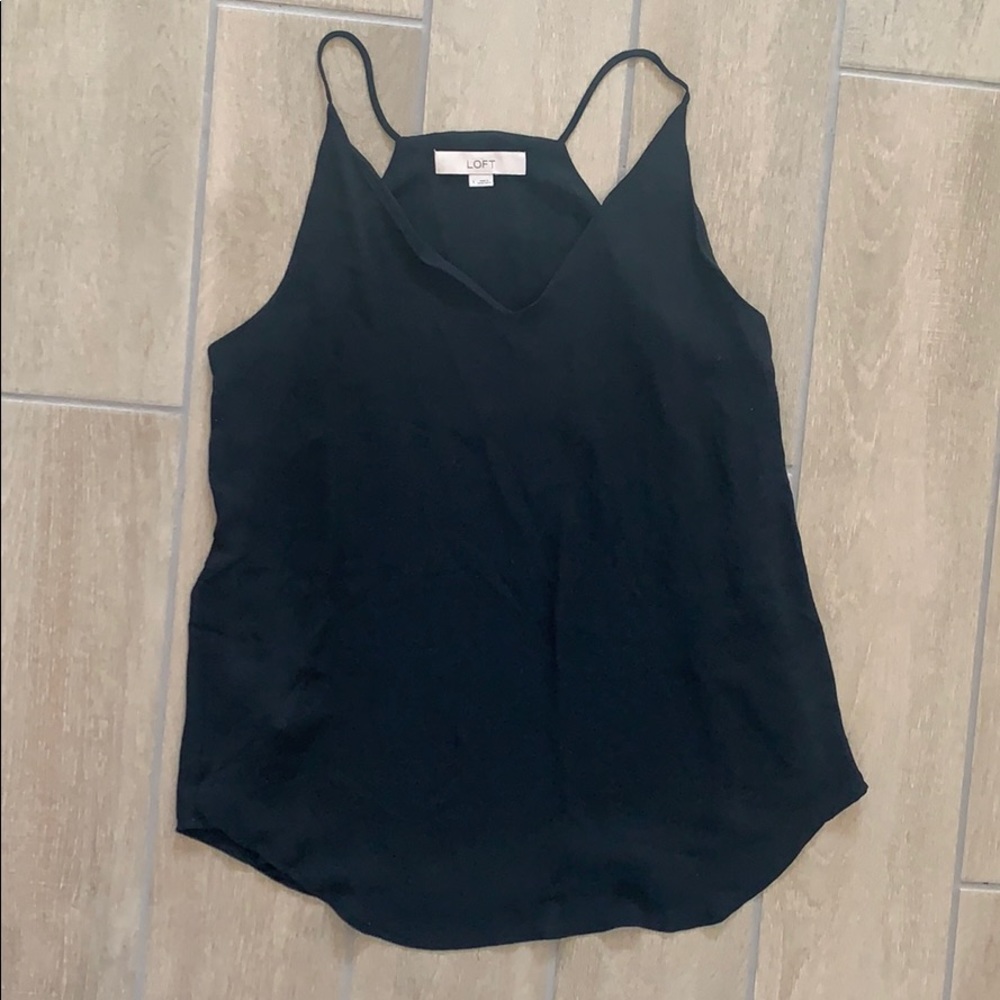 Loft black racer back top  size S